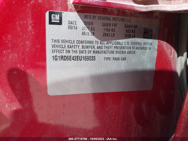 Chevrolet Volt 2014 1G1RD6E42EU169035 Image 9