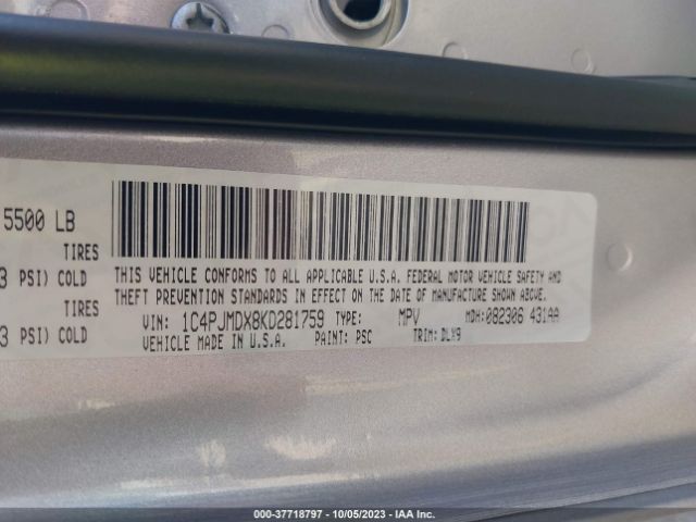 2019 JEEP CHEROKEE 1C4PJMDX8KD281759 Photo 8