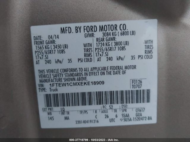 1FTEW1CMXEKE18909 Ford F-150 Xl/stx/xlt