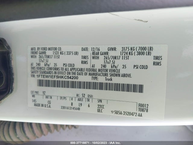 Ford F-150 Xl/xlt/lariat 2017 1FTEW1EF5HKC54200 Image 15