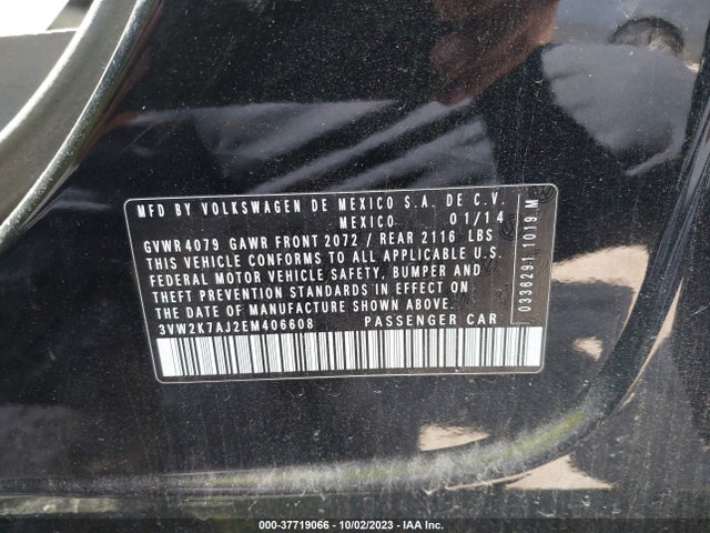 3VW2K7AJ2EM406608 Volkswagen Jetta Sedan S