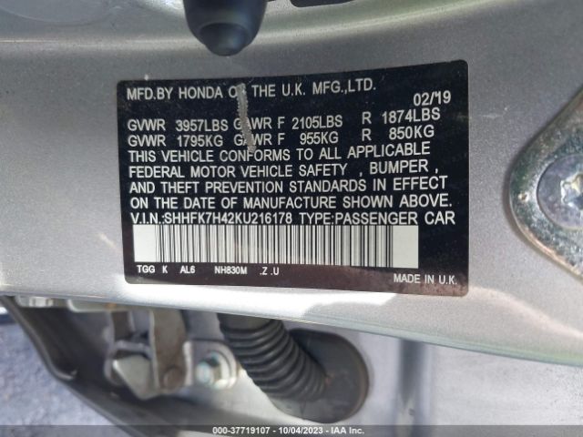 SHHFK7H42KU216178 Honda Civic Hatchback Sport