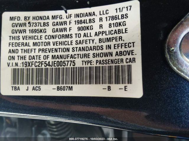 19XFC2F54JE005775 Honda Civic Sedan Lx