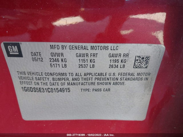 2012 CADILLAC CTS 1G6DS5E31C0154915 Photo 8