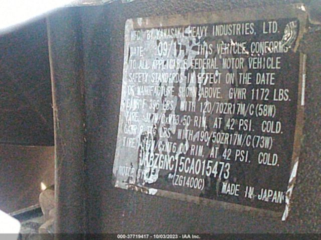 2012 KAWASAKI ZG1400 JKBZGNC15CA015473 Photo 9