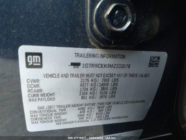 GMC Sierra 1500 4wd  Standard Box Elevation 2021 1GTR9CEK9MZ333078 Image 9