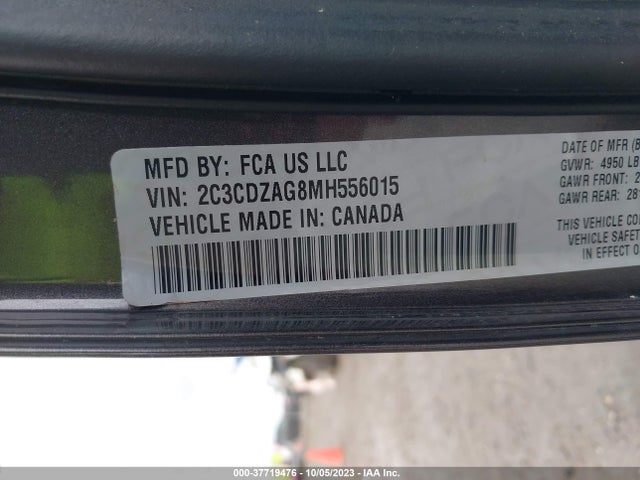 Dodge Challenger Sxt 2021 2C3CDZAG8MH556015 Image 9