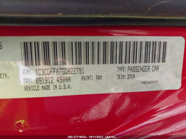 1C3CDFFA7GD822791 Dodge Dart Sxt Sport Blacktop