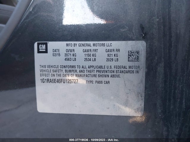 Chevrolet Volt 2015 1G1RA6E46FU125727 Image 9