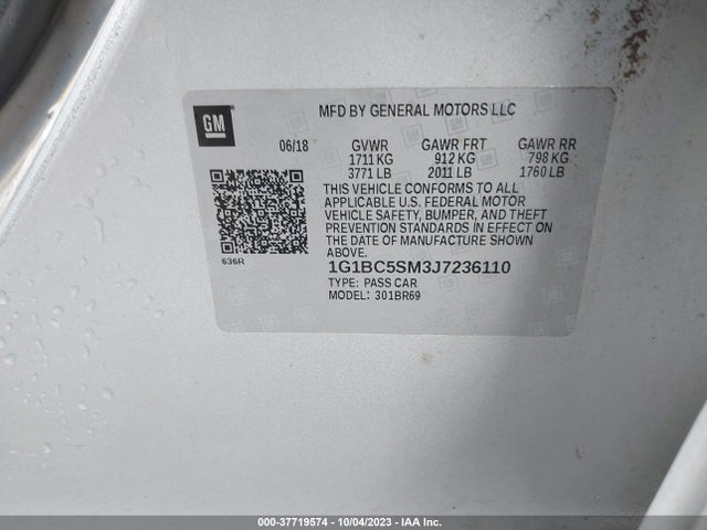 Chevrolet Cruze Ls Auto 2018 1G1BC5SM3J7236110 Image 9