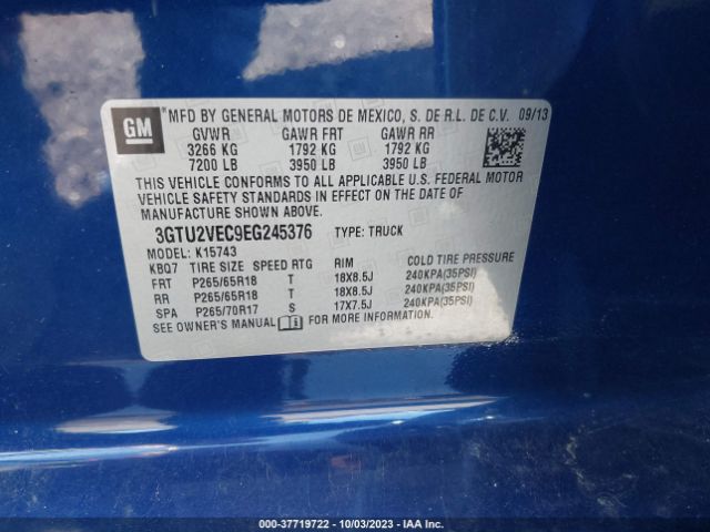 3GTU2VEC9EG245376 GMC Sierra 1500 Slt