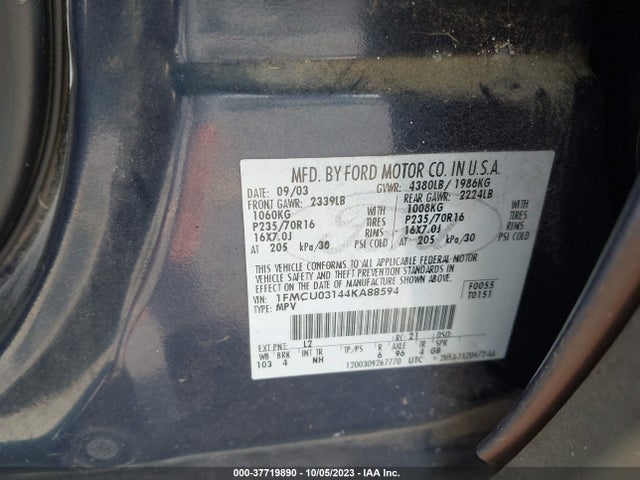 2004 FORD ESCAPE XLT VIN: 1FMCU03144KA88594