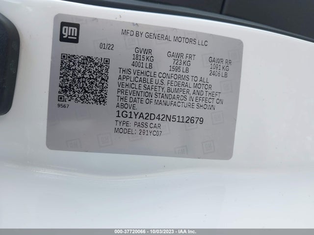 Chevrolet Corvette 1lt 2022 1G1YA2D42N5112679 Image 9