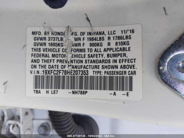 19XFC2F78HE207353 Honda Civic Sedan Ex