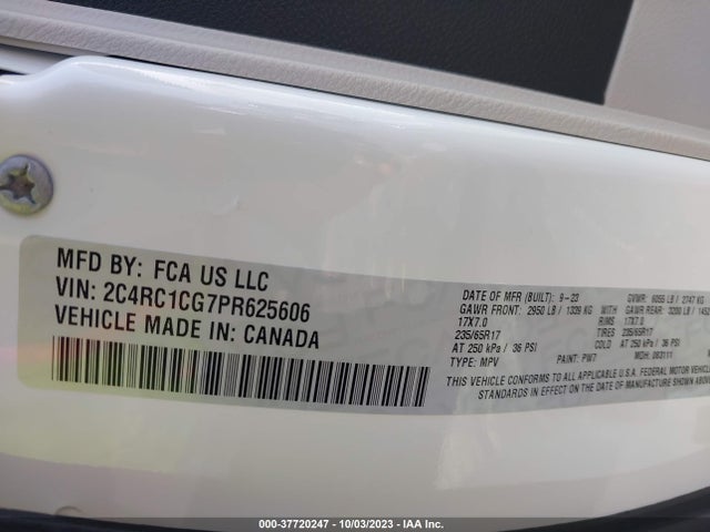2C4RC1CG7PR625606 Chrysler Voyager Lx