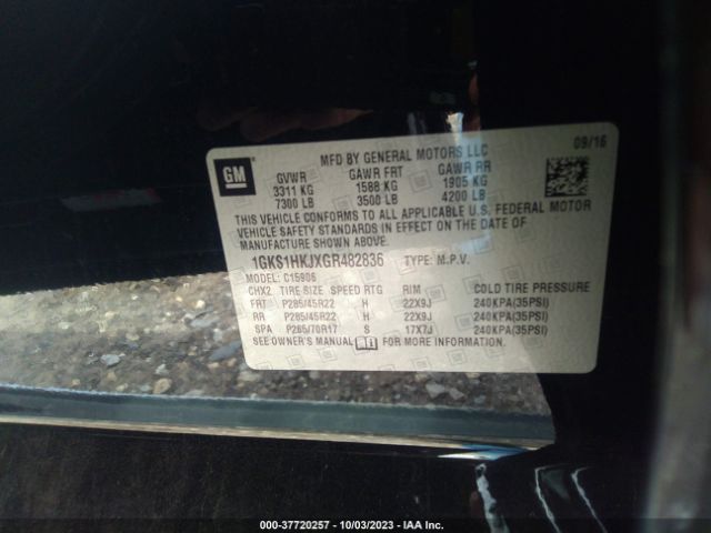 1GKS1HKJXGR482836 GMC YUKON XL DENALI