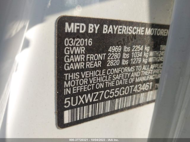 5UXWZ7C55G0T43461 BMW X3 Sdrive28i