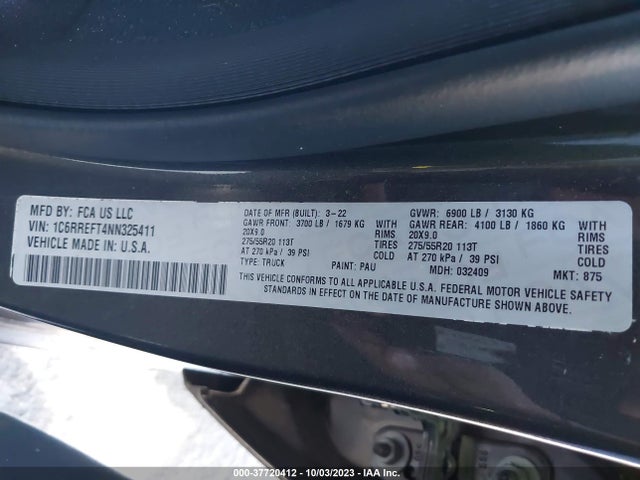 RAM 1500 Big Horn 2022 1C6RREFT4NN325411 Image 9