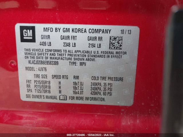 KL4CJGSB6EB583309 Buick Encore Leather