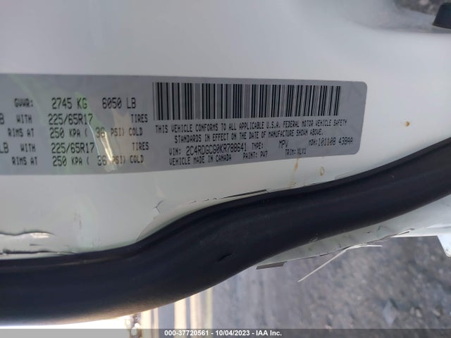 Dodge Grand Caravan Sxt 2019 2C4RDGCG0KR788641 Image 9