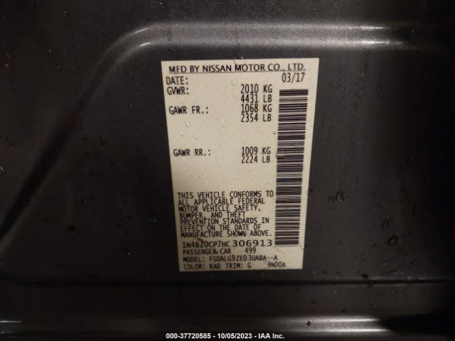 1N4BZ0CP7HC306913 Nissan Leaf Sl