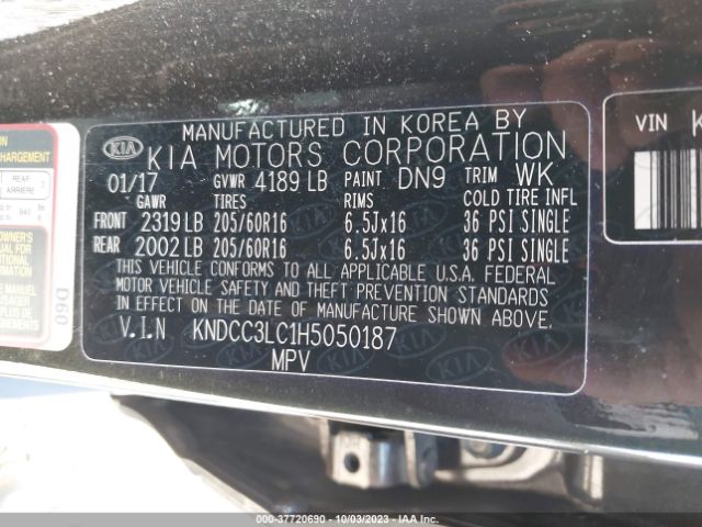 KNDCC3LC1H5050187 KIA NIRO EX
