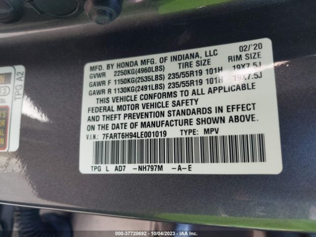 7FART6H94LE001019 Honda Cr-v Hybrid Touring