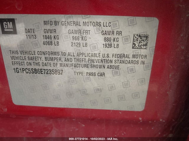 Chevrolet Cruze 1lt 2014 1G1PC5SB6E7235897 Image 9
