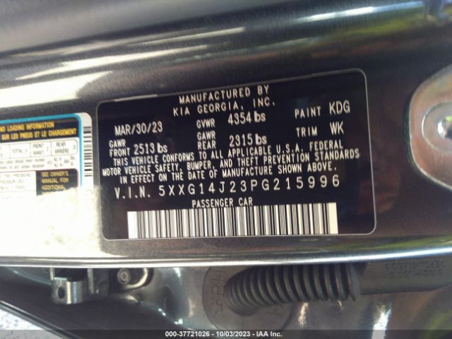 5XXG14J23PG215996 KIA K5 LXS