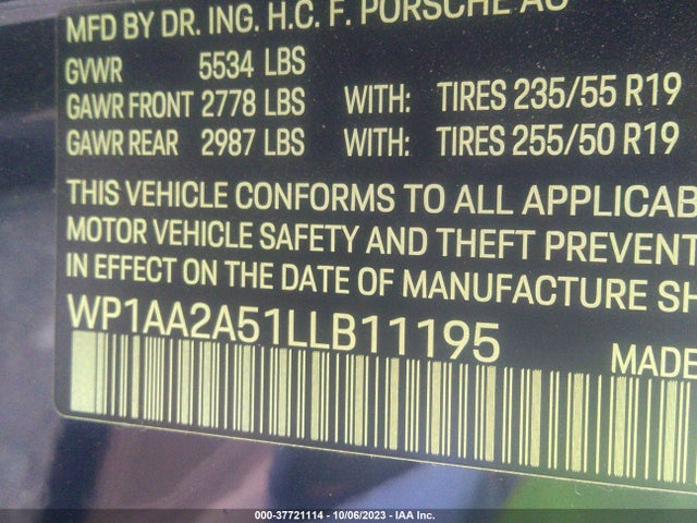 2020 PORSCHE MACAN WP1AA2A51LLB11195 Photo 8