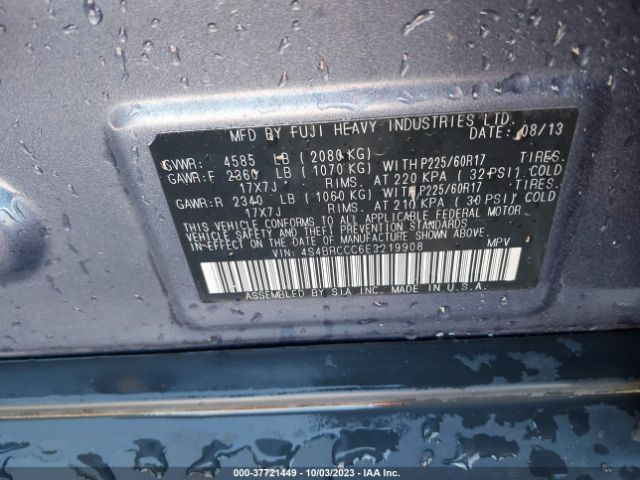 4S4BRCCC6E3219908 Subaru Outback 2.5i Premium