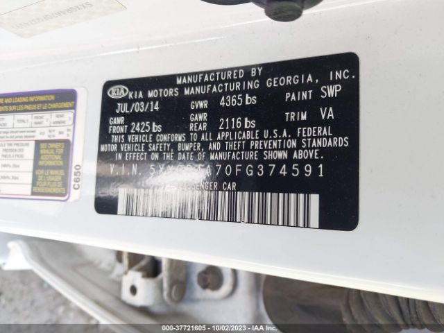 5XXGR4A70FG374591 KIA OPTIMA SX