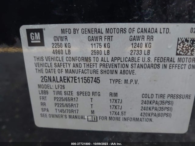 2014 CHEVROLET EQUINOX LS VIN: 2GNALAEK7E1156745