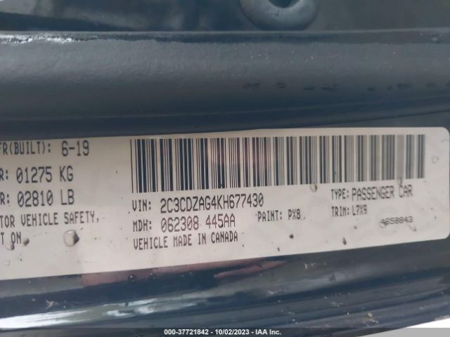 2C3CDZAG4KH677430 Dodge Challenger Sxt