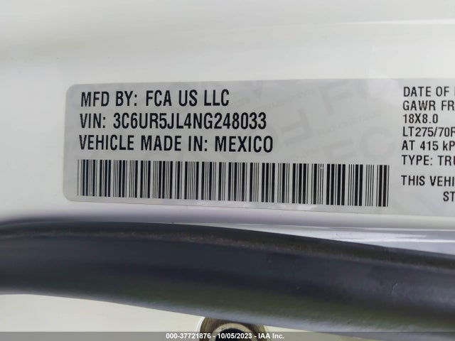 3C6UR5JL4NG248033 RAM 2500 Big Horn