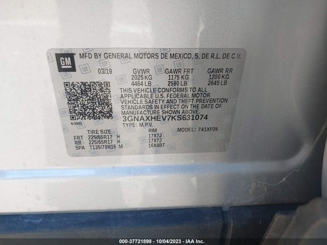 Chevrolet EQUINOX LS 2019 3GNAXHEV7KS631074 Image 9