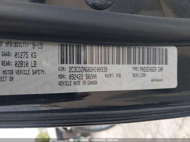Dodge Challenger Sxt 2016 2C3CDZAG8GH100939 Image 9