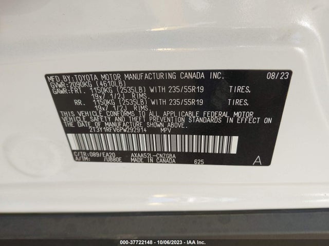 Toyota Rav4 Limited 2023 2T3Y1RFV6PW292914 Image 9