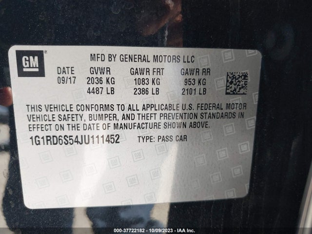 Chevrolet Volt Premier 2018 1G1RD6S54JU111452 Image 9
