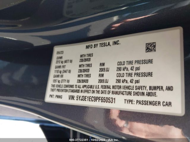 5YJ3E1EC9PF650531 Tesla Model 3 Performance