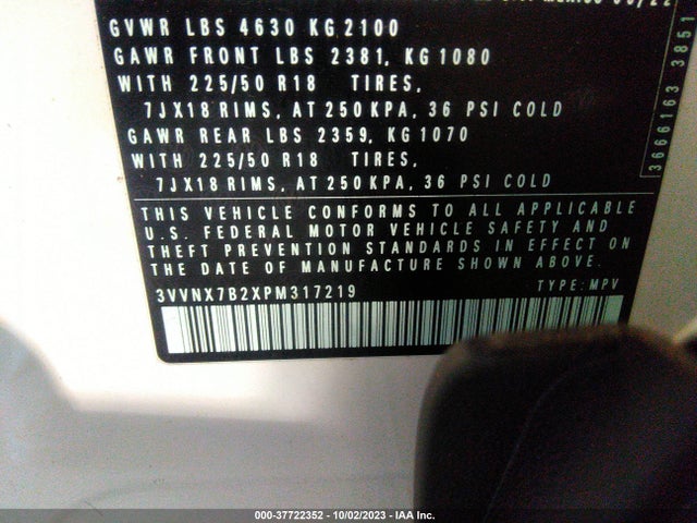 3VVNX7B2XPM317219 Volkswagen TAOS SE