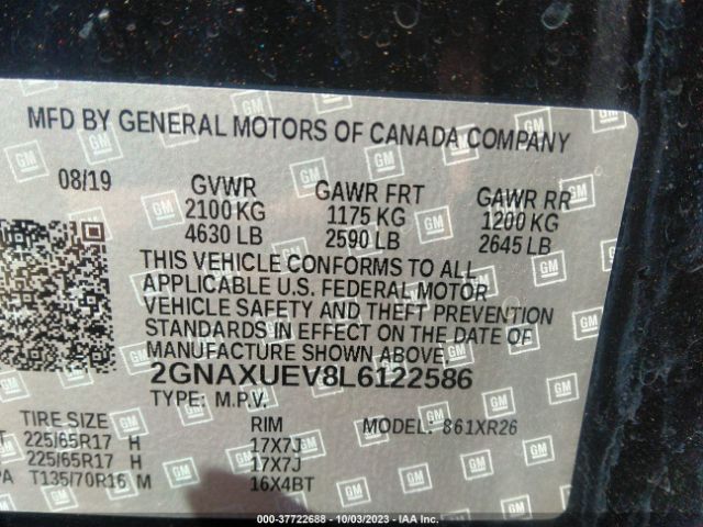 2GNAXUEV8L6122586 Chevrolet EQUINOX LT