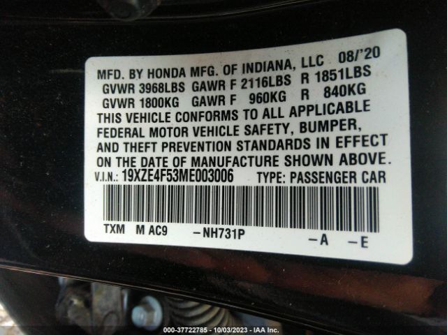 19XZE4F53ME003006 Honda INSIGHT EX