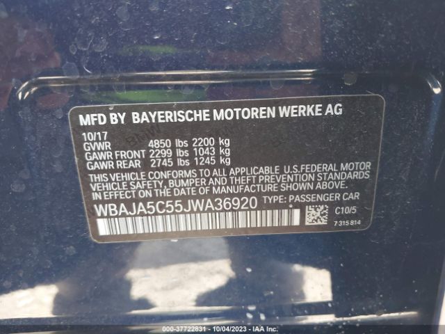 WBAJA5C55JWA36920 BMW 5 Series 530i