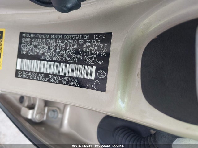 Lexus ES 350 2015 JTHBK1GG0F2175520 Image 9