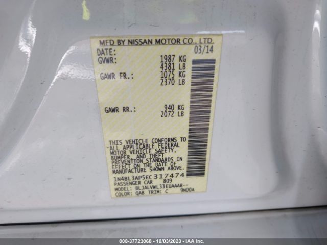 1N4BL3AP5EC317474 Nissan Altima 3.5 Sl
