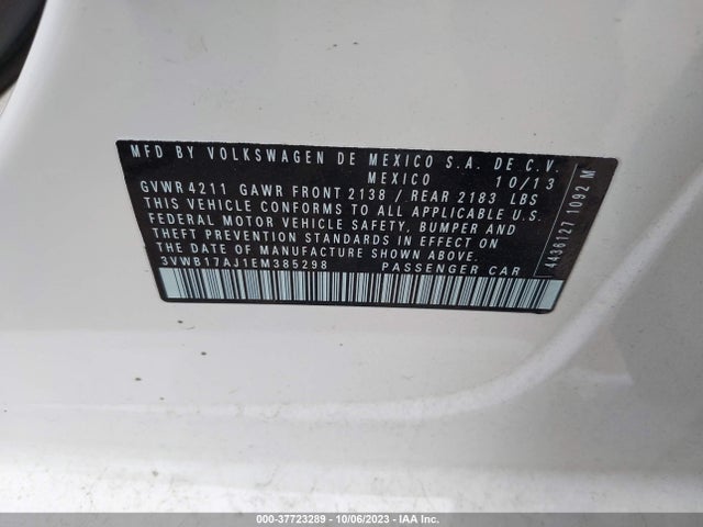 3VWB17AJ1EM385298 Volkswagen Jetta Sedan Se W/connectivity