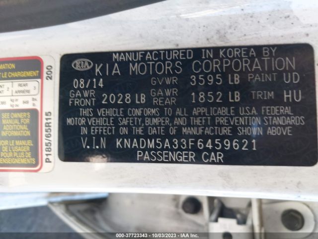 KNADM5A33F6459621 KIA RIO LX