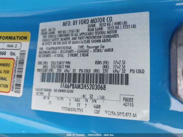 1FA6P8AM3H5203068 Ford Mustang V6