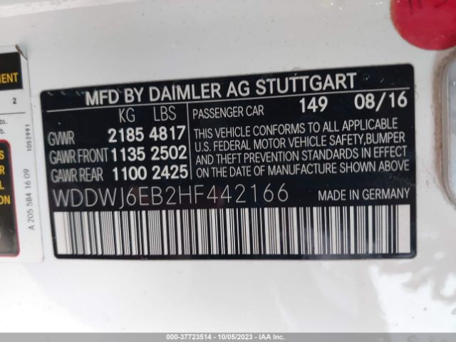 2017 MERCEDES-BENZ AMG C 43 WDDWJ6EB2HF442166 Photo 8